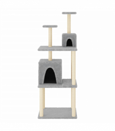 vidaXL Cat Tree with Sisal Scratching Posts Light Grey 167 cm