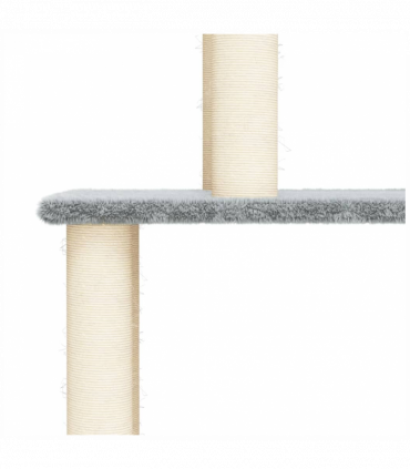 vidaXL Cat Tree with Sisal Scratching Posts Light Grey 183 cm
