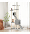 vidaXL Cat Tree with Sisal Scratching Posts Light Grey 190 cm