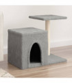 vidaXL Cat Tree with Sisal Scratching Posts Light Grey 50.5 cm