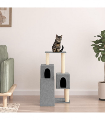 vidaXL Cat Tree with Sisal Scratching Posts Light Grey 82 cm