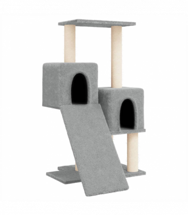 vidaXL Cat Tree with Sisal Scratching Posts Light Grey 82 cm