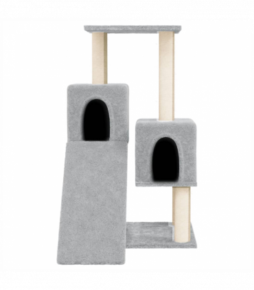 vidaXL Cat Tree with Sisal Scratching Posts Light Grey 82 cm