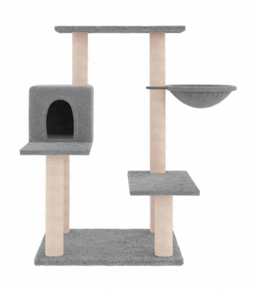vidaXL Cat Tree with Sisal Scratching Posts Light Grey 82.5 cm