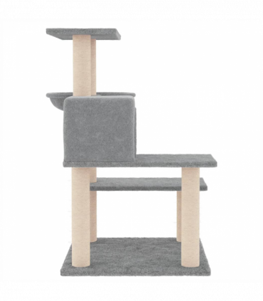 vidaXL Cat Tree with Sisal Scratching Posts Light Grey 82.5 cm