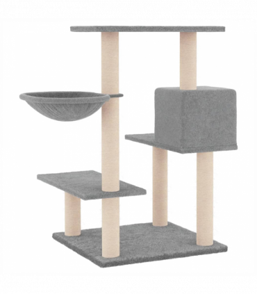vidaXL Cat Tree with Sisal Scratching Posts Light Grey 82.5 cm