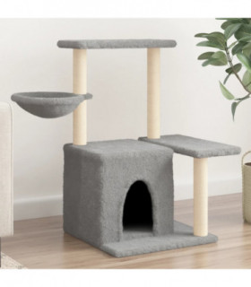 vidaXL Cat Tree with Sisal Scratching Posts Light Grey 83 cm