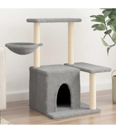 vidaXL Cat Tree with Sisal Scratching Posts Light Grey 83 cm