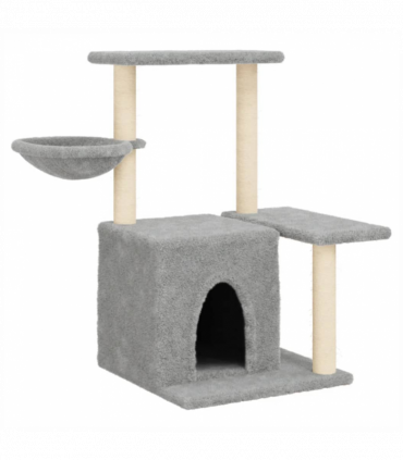 vidaXL Cat Tree with Sisal Scratching Posts Light Grey 83 cm
