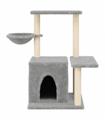 vidaXL Cat Tree with Sisal Scratching Posts Light Grey 83 cm