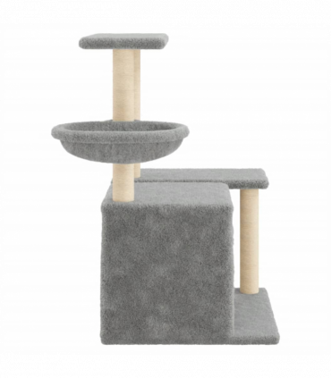 vidaXL Cat Tree with Sisal Scratching Posts Light Grey 83 cm