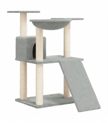 vidaXL Cat Tree with Sisal Scratching Posts Light Grey 83 cm