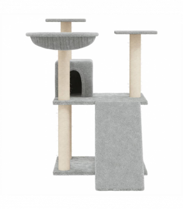 vidaXL Cat Tree with Sisal Scratching Posts Light Grey 83 cm