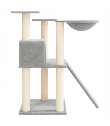 vidaXL Cat Tree with Sisal Scratching Posts Light Grey 83 cm