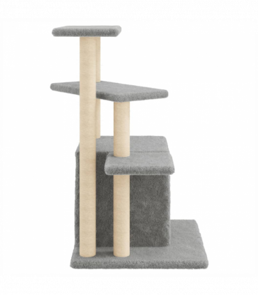 vidaXL Cat Tree with Sisal Scratching Posts Light Grey 83.5 cm