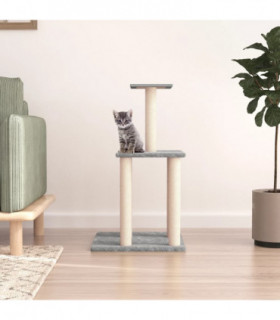 vidaXL Cat Tree with Sisal Scratching Posts Light Grey 85.5 cm