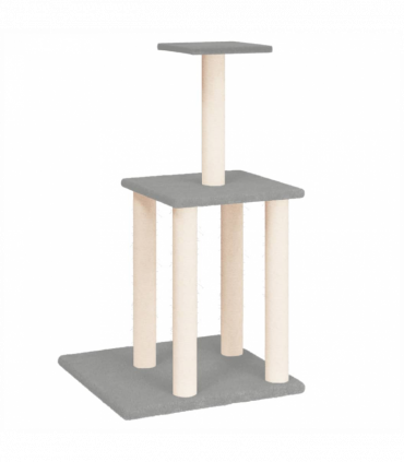 vidaXL Cat Tree with Sisal Scratching Posts Light Grey 85.5 cm