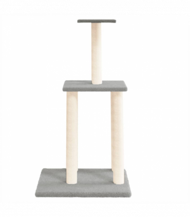 vidaXL Cat Tree with Sisal Scratching Posts Light Grey 85.5 cm
