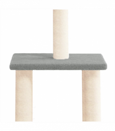 vidaXL Cat Tree with Sisal Scratching Posts Light Grey 85.5 cm