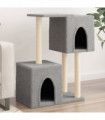 vidaXL Cat Tree with Sisal Scratching Posts Light Grey 86 cm