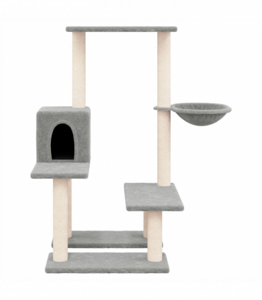 vidaXL Cat Tree with Sisal Scratching Posts Light Grey 94.5 cm