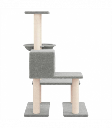 vidaXL Cat Tree with Sisal Scratching Posts Light Grey 94.5 cm