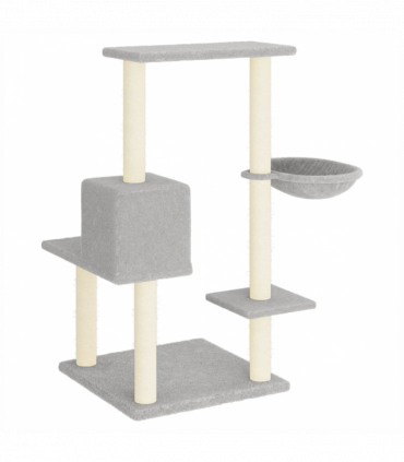 vidaXL Cat Tree with Sisal Scratching Posts Light Grey 95 cm