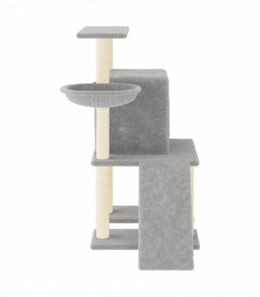 vidaXL Cat Tree with Sisal Scratching Posts Light Grey 96.5 cm