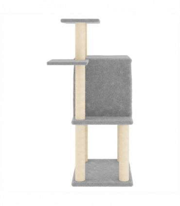 vidaXL Cat Tree with Sisal Scratching Posts Light Grey 97 cm