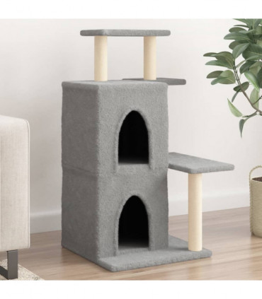 vidaXL Cat Tree with Sisal Scratching Posts Light Grey 97 cm