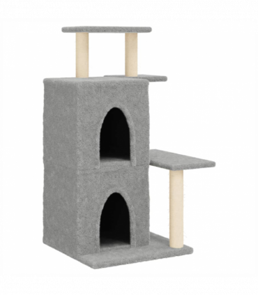vidaXL Cat Tree with Sisal Scratching Posts Light Grey 97 cm