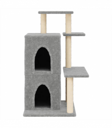 vidaXL Cat Tree with Sisal Scratching Posts Light Grey 97 cm