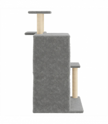 vidaXL Cat Tree with Sisal Scratching Posts Light Grey 97 cm