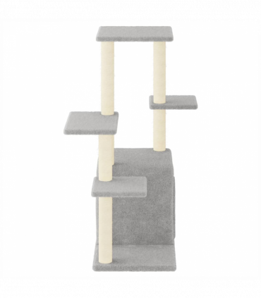 vidaXL Cat Tree with Sisal Scratching Posts Light Grey 97.5 cm