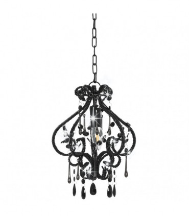 vidaXL Ceiling Lamp with Beads Black Round E14