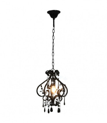 vidaXL Ceiling Lamp with Beads Black Round E14