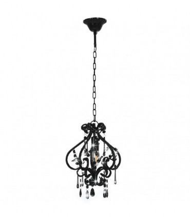 vidaXL Ceiling Lamp with Beads Black Round E14