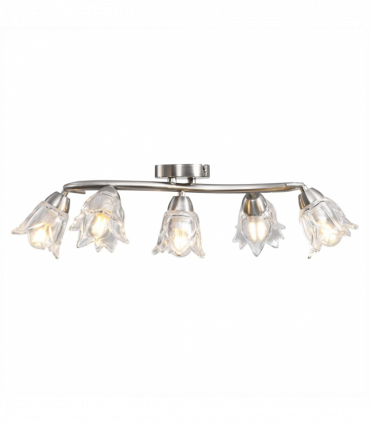 vidaXL Ceiling Lamp with Transparent Glass Shades for 5 E14 Bulbs Tulip
