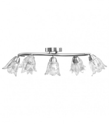 vidaXL Ceiling Lamp with Transparent Glass Shades for 5 E14 Bulbs Tulip