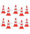 vidaXL Chain Cone Set with 10 m Chain Red and white