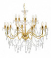 vidaXL Chandelier 2-layer Golden 15 x E14 Bulbs