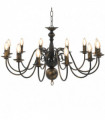 vidaXL Chandelier Antique Black 12 x E14 Bulbs