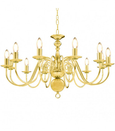 vidaXL Chandelier Golden 12 x E14 Bulbs