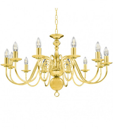 vidaXL Chandelier Golden 12 x E14 Bulbs