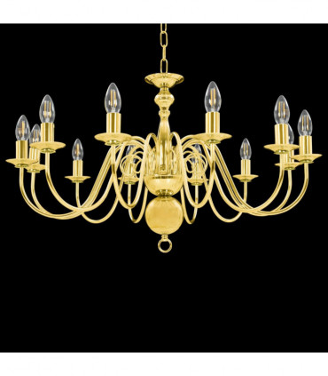 vidaXL Chandelier Golden 12 x E14 Bulbs