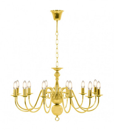 vidaXL Chandelier Golden 12 x E14 Bulbs
