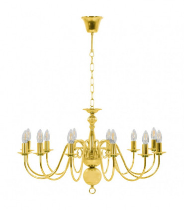 vidaXL Chandelier Golden 12 x E14 Bulbs