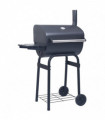 vidaXL Charcoal BBQ Grill Smoker with Bottom Shelf Black