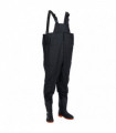 vidaXL Chest Waders with Boots Black Size 43