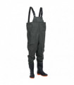 vidaXL Chest Waders with Boots Dark Green Size 44